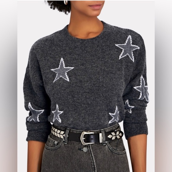 Rails Virgo Pullover in Charcoal White Stars Gray Crewneck Wool Sweater Revolve - Picture 6 of 16